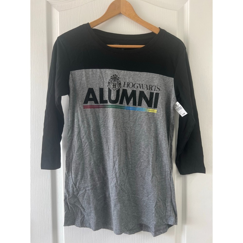 NWT Harry Potter Universal Hogwarts Alumni 3/4 Sleeve T-Shirt Size XS